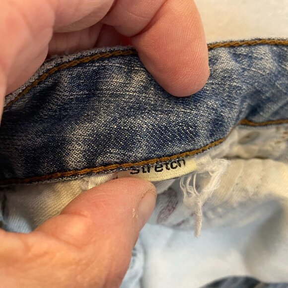 Guess Women's Jeans 35x31 Flirty Straight Destroyed Blue Denim Stretch - Picture 10 of 16